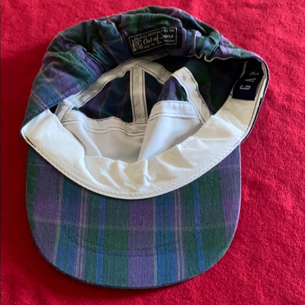 Baseball Cap Gap Cotton S/M Elasticized Back Plaid - Picture 2 of 6